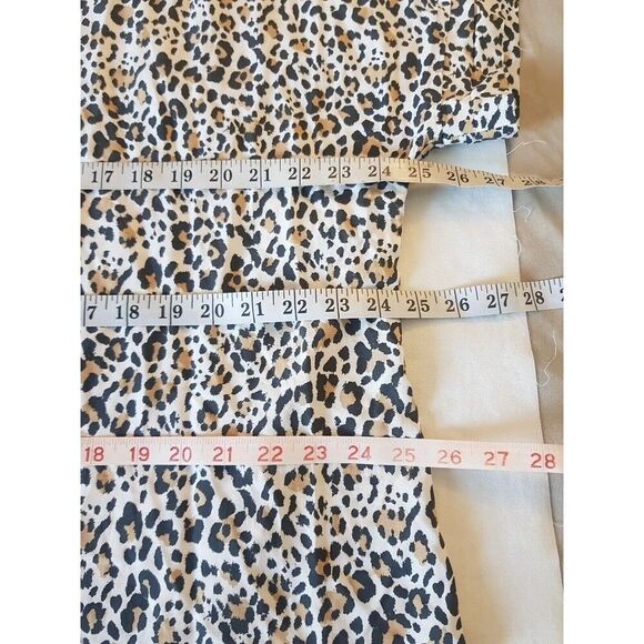 Gap Womens Blouse V Neckline Top Leopard Print Short Sleeve Plus Size XXL - Picture 11 of 12